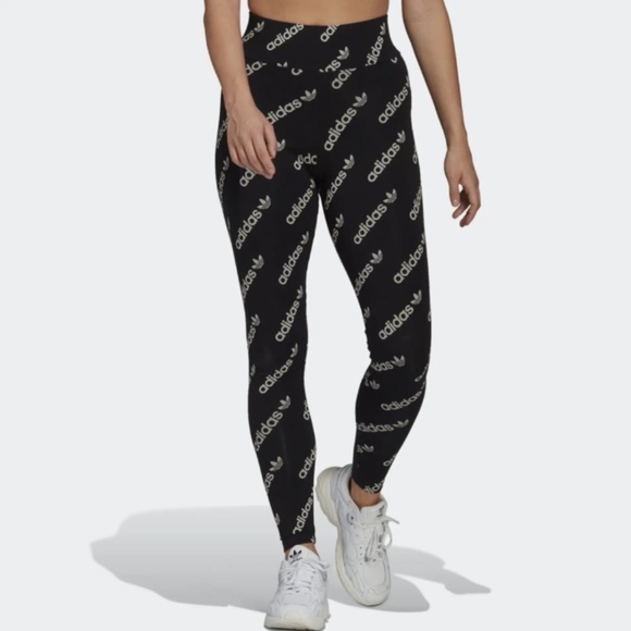 Brand New Adidas Originals 'Logomania' Repeat Logo Leggings - Picture 6 of 14